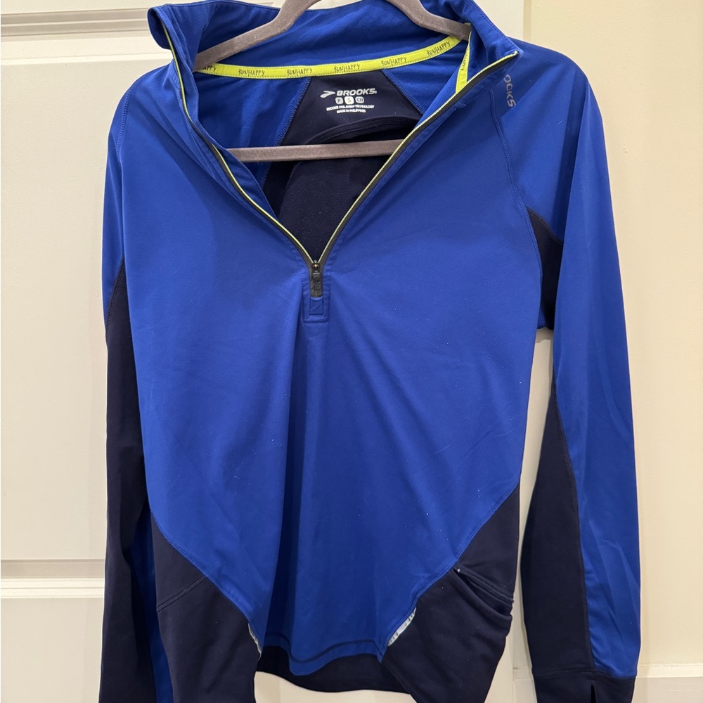 Brooks Blue and Yellow Athletic Pullover